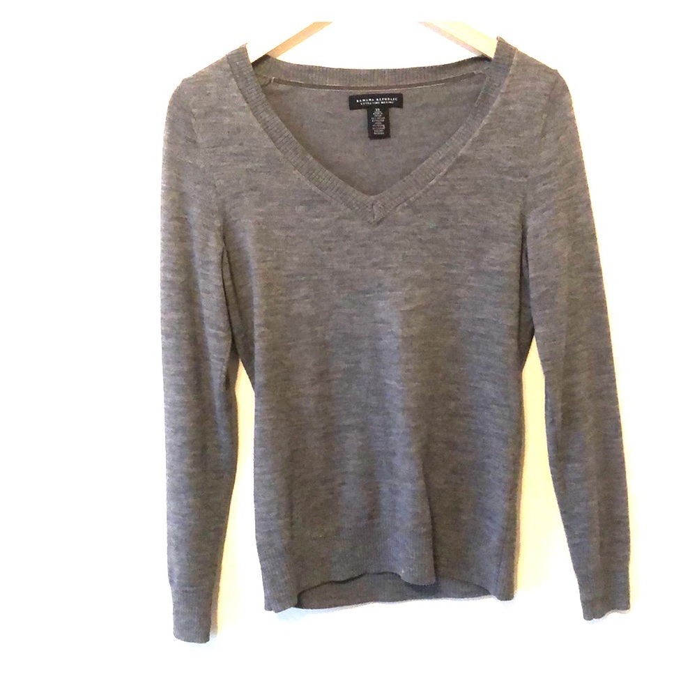 Banana Republic Gray Extra Fine Merino Sweater